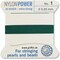 Griffin Nylon Bead Cord Perlseide – Size 1 (0.35mm) – 2 Meters per Card – Stainless Steel Needle Attached – for Knotting Pearls, Gemstones, Crystals and Beads